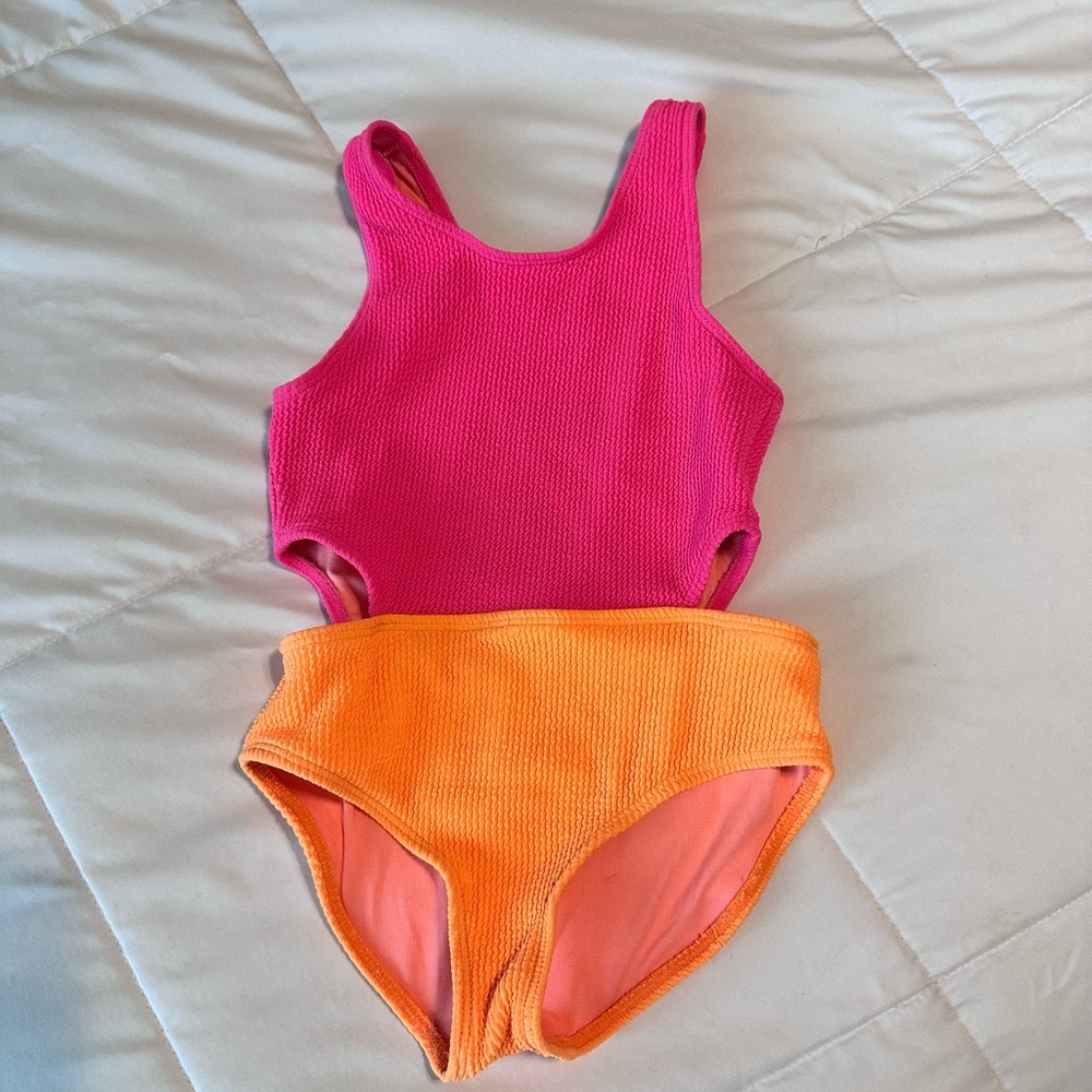 Bright Pink and Orange Swimsuit